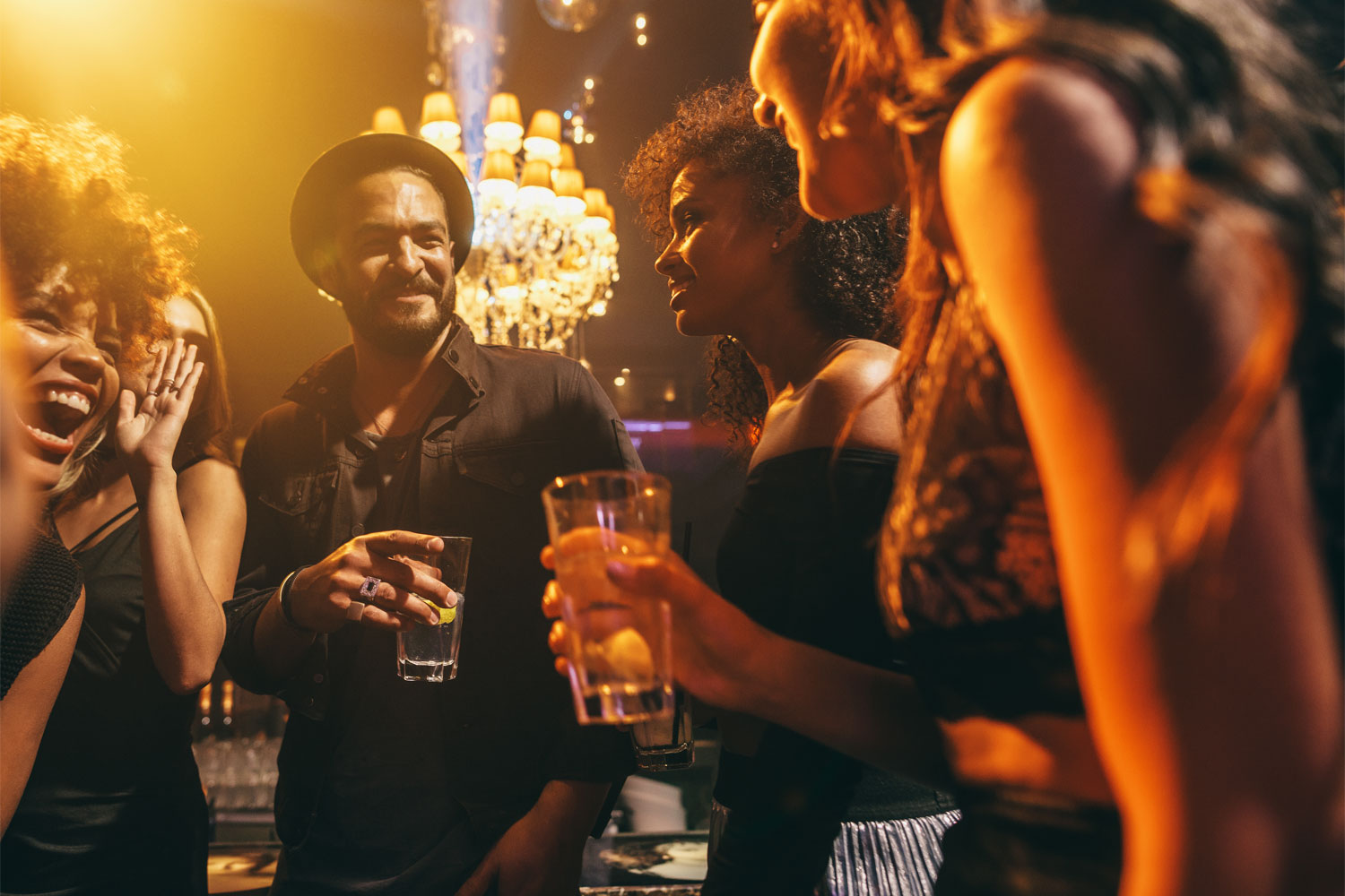 people at a party drinking