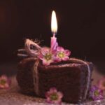 birthday cake with a candle